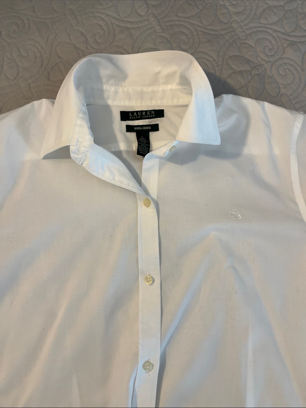 Lauren Ralph Lauren White Cotton Button-Front Blouse - Picture 4 of 8